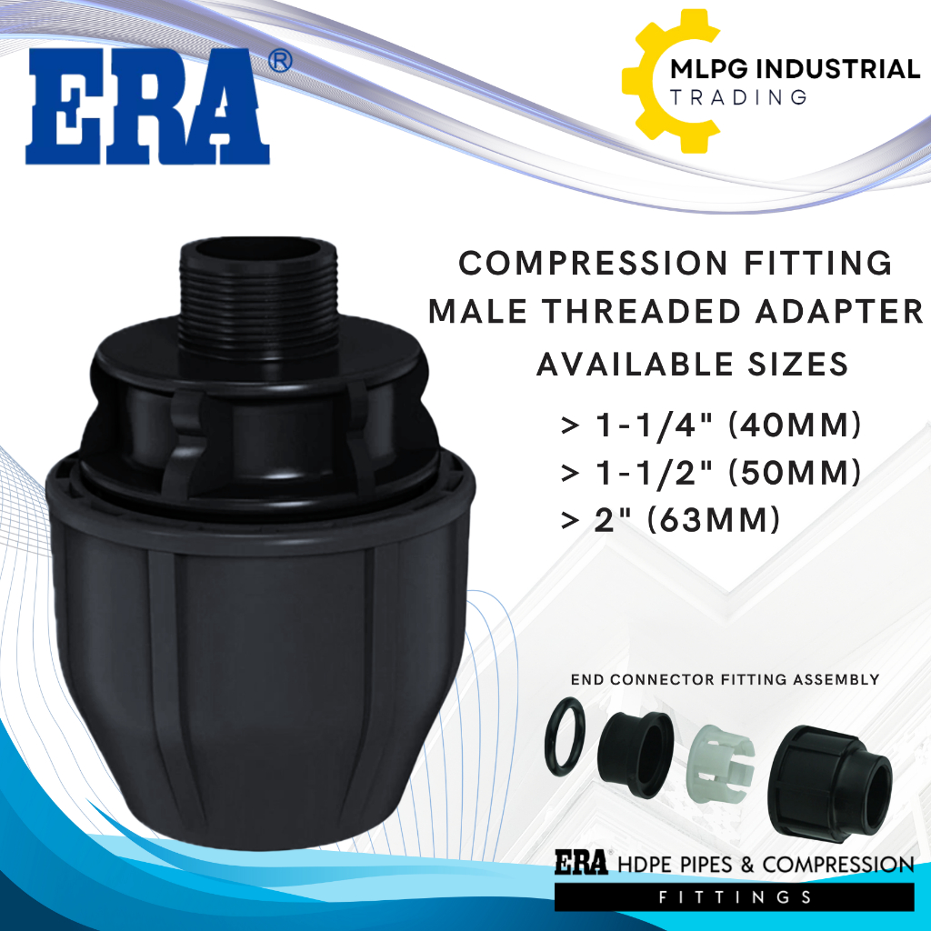 ERA HDPE Compression Male Threaded Adapter | 1-1/4