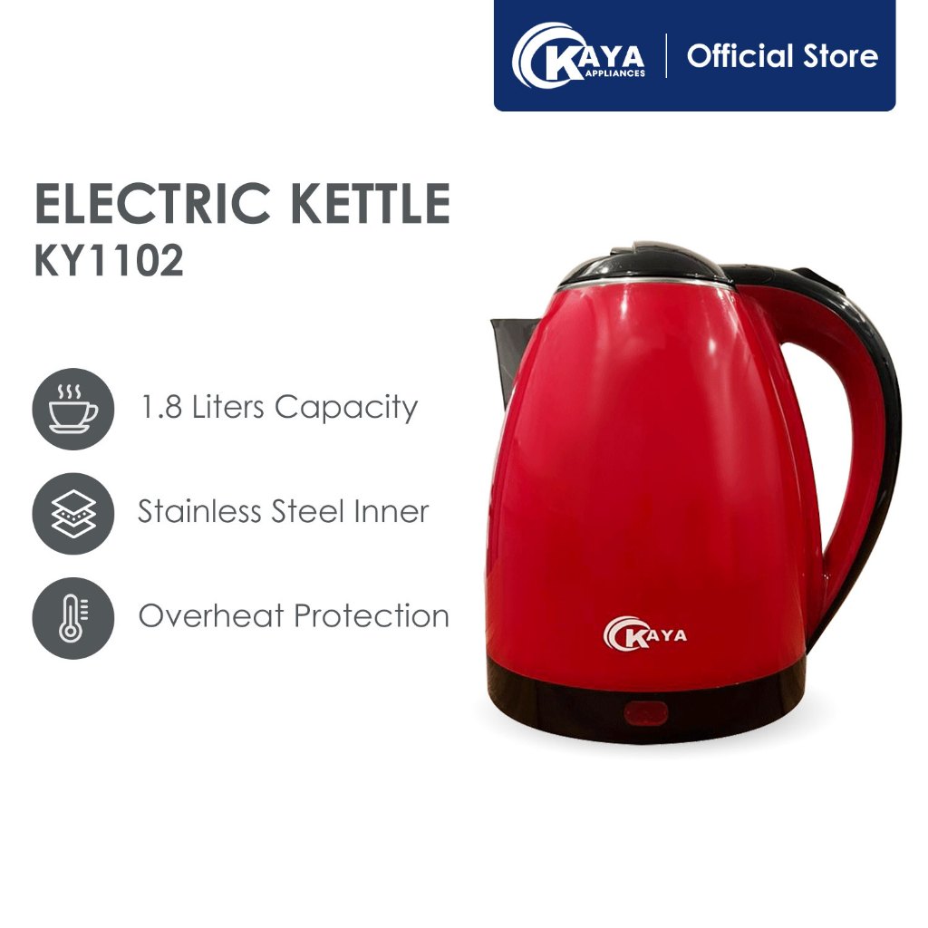 KAYA 1.8 Liters Electric Water Kettle Stainless Steel Cordless Auto ...