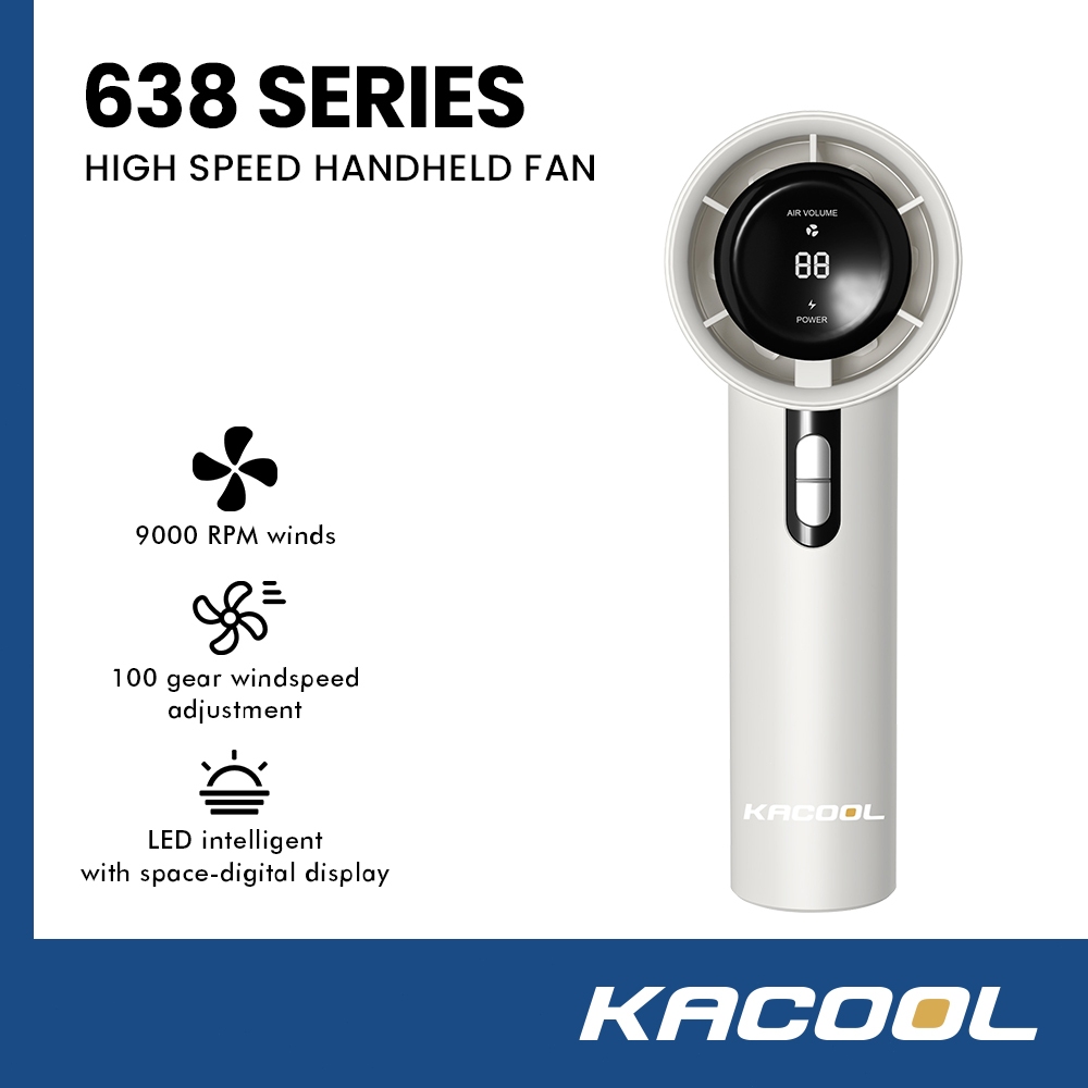 KACOOL 638 Series Turbo Handheld Fan - 9000 RPM High Speed,Wind ...