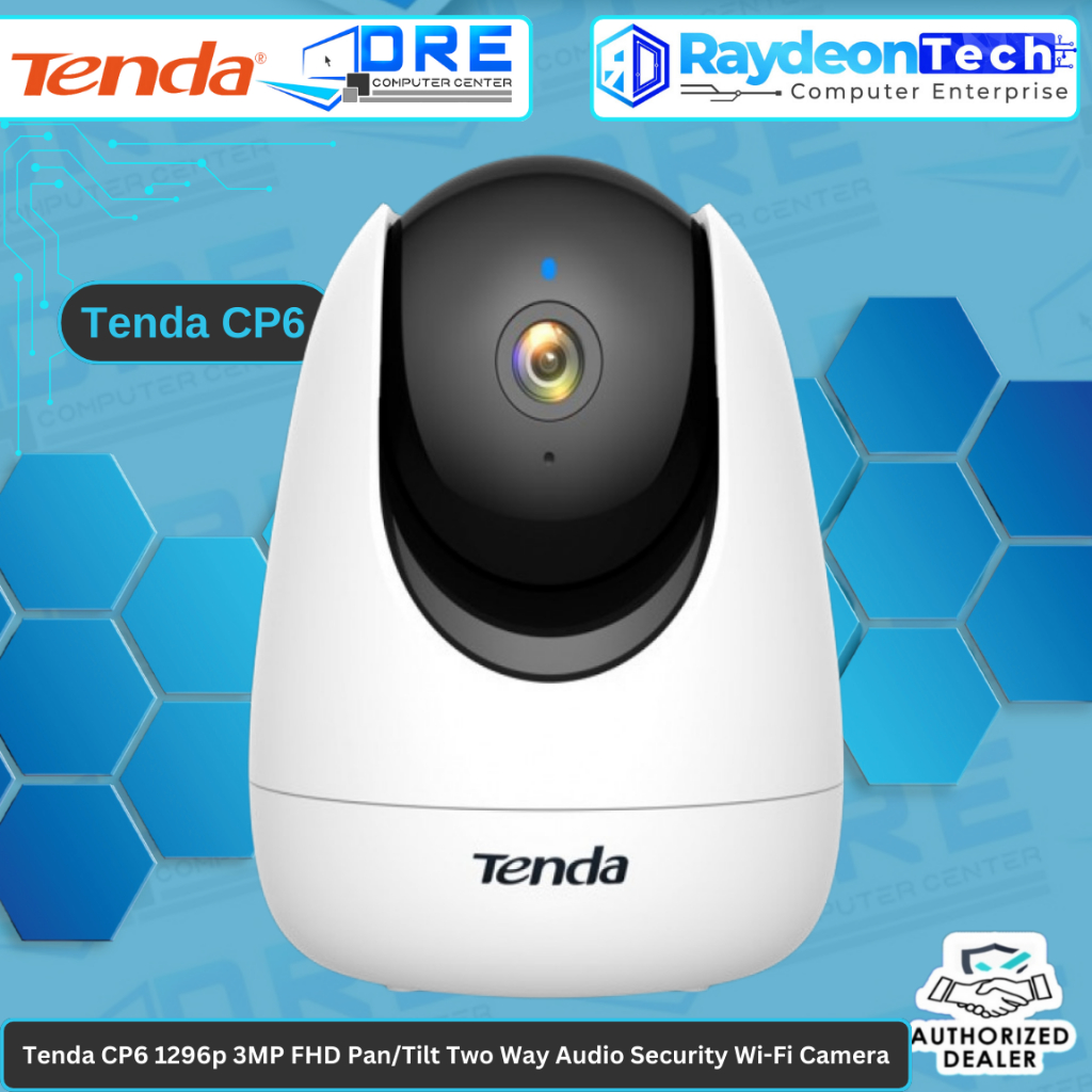 Tenda CP6 2K HD 1296P 3MP FHD PanTilt Two Way Audio Security Wi-fi ...