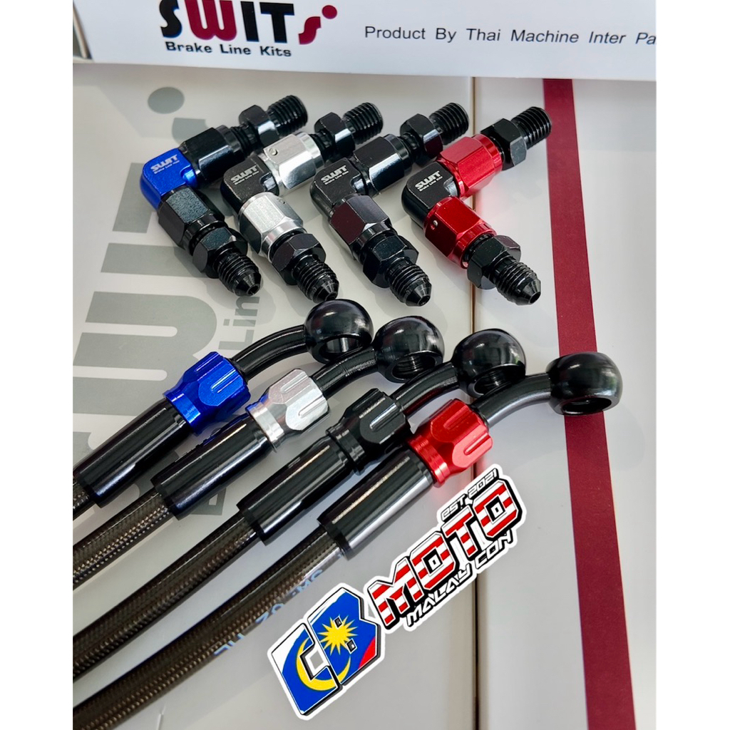 SWITS BRAKE HOSE 100CM FRONT 90 DEGREES THAILAND MADE CLICK / MIO ...
