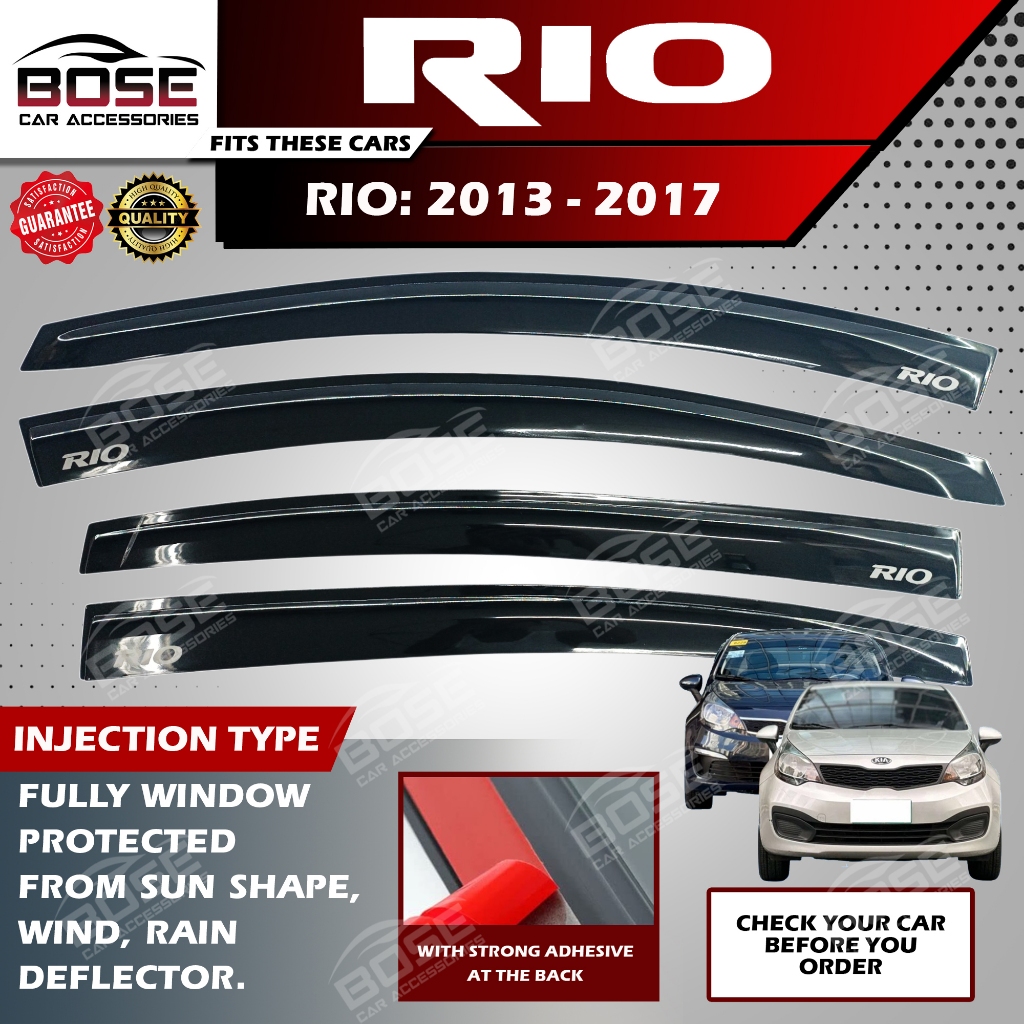 Window Rain Visor for Kia Rio 2013 - 2017 Injection Type OEM Door Visor ...