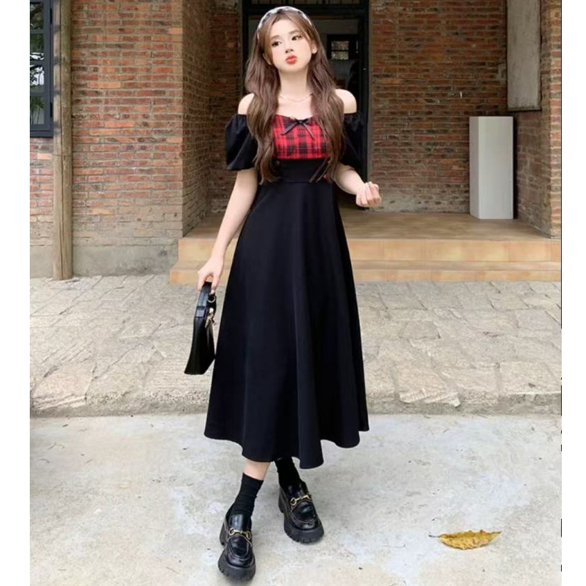 black long fitted dress for woman plus size 3xl elegant off shoulder dress  casual | Shopee Philippines
