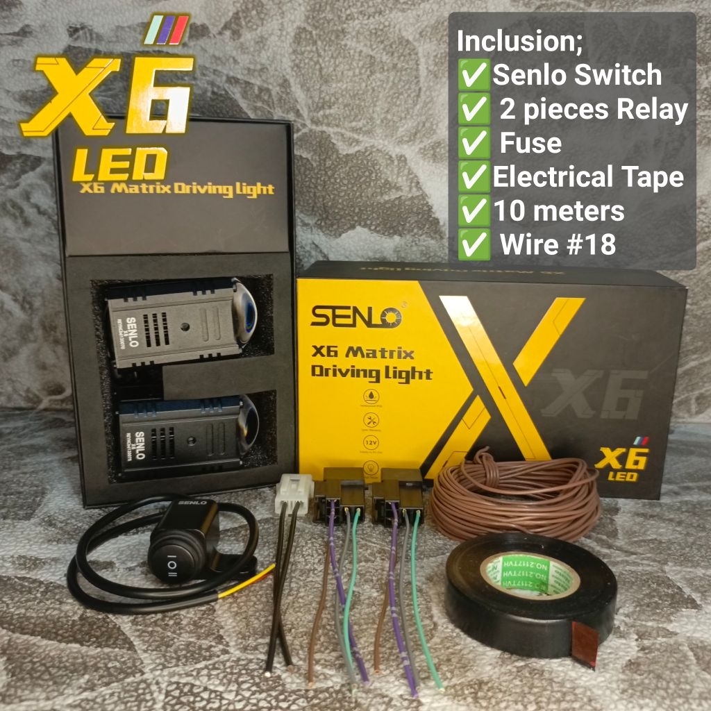 SENLO X6 MATRIX DRIVING LIGHT 100WATTS + SENLO SWITCH AND ACCESSORIES ...