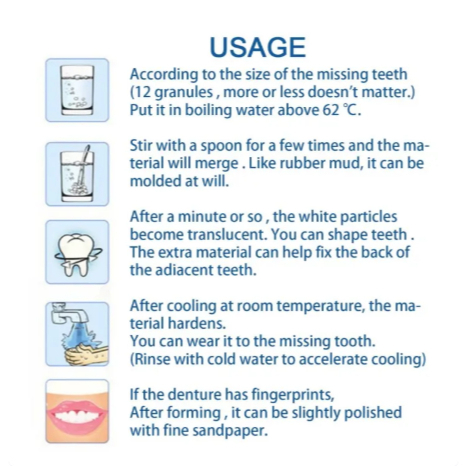 Moldable False Teeth temporary tooth repair teeth false teeth denture
