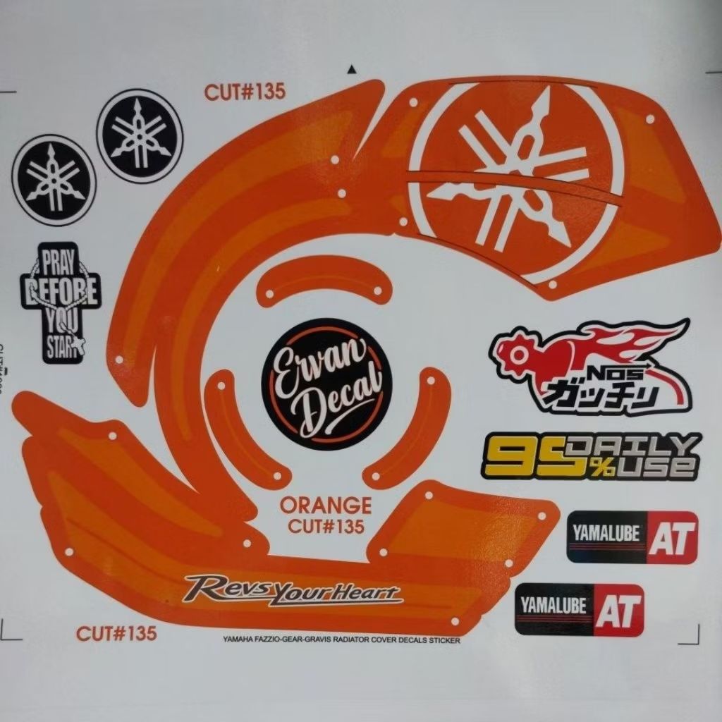 YAMAHA FAZZIO-GEAR-GRAVIS RADIATOR COVER DECAL STICKER | Shopee Philippines