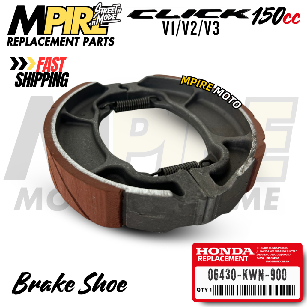 BRAKE SHOE Honda Click 125 & 150 V1/V2 (0643-KWN-900) | Shopee Philippines