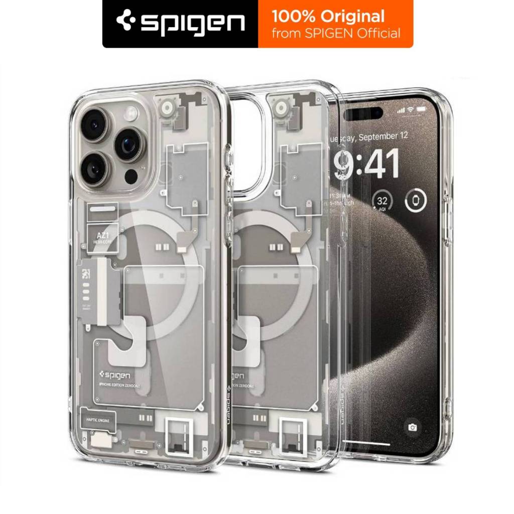 Spigen iPhone 16 Pro Max/16 Pro/15 Pro Max/15 Pro Case Ultra Hybrid MagFit  ZeroOne Natural Titanium