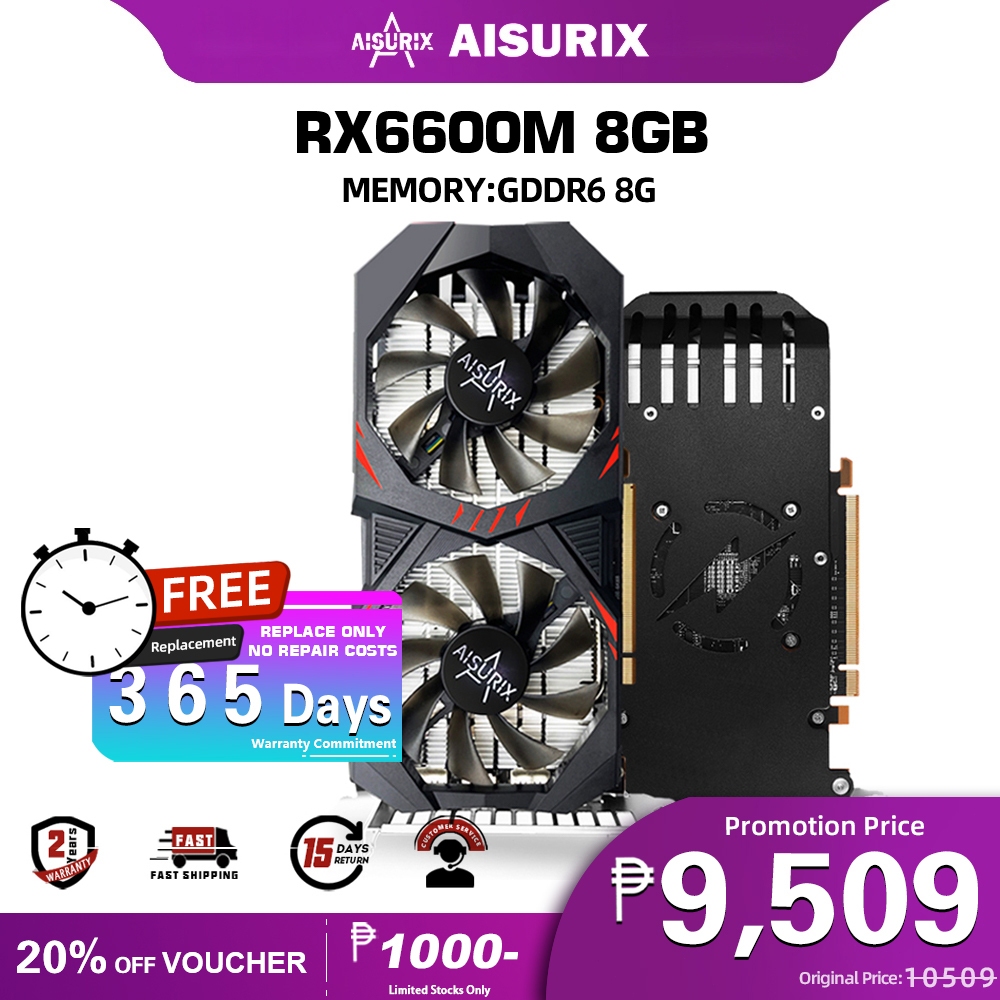 AISURIX RX6600M 8GB Graphics Card AMD Radeon GDDR6 Video Card 100% New ...