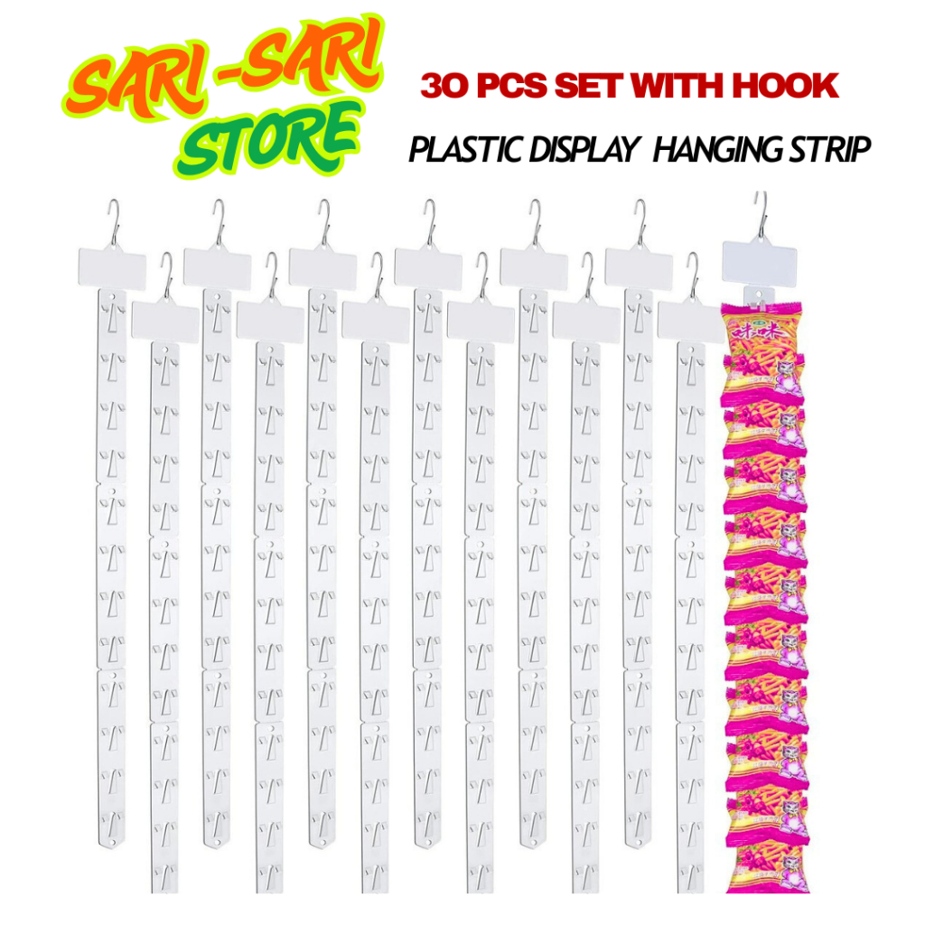 30PCS Set Snack Hanging Strips Store Hang Snacks Display Hanger Hooks ...