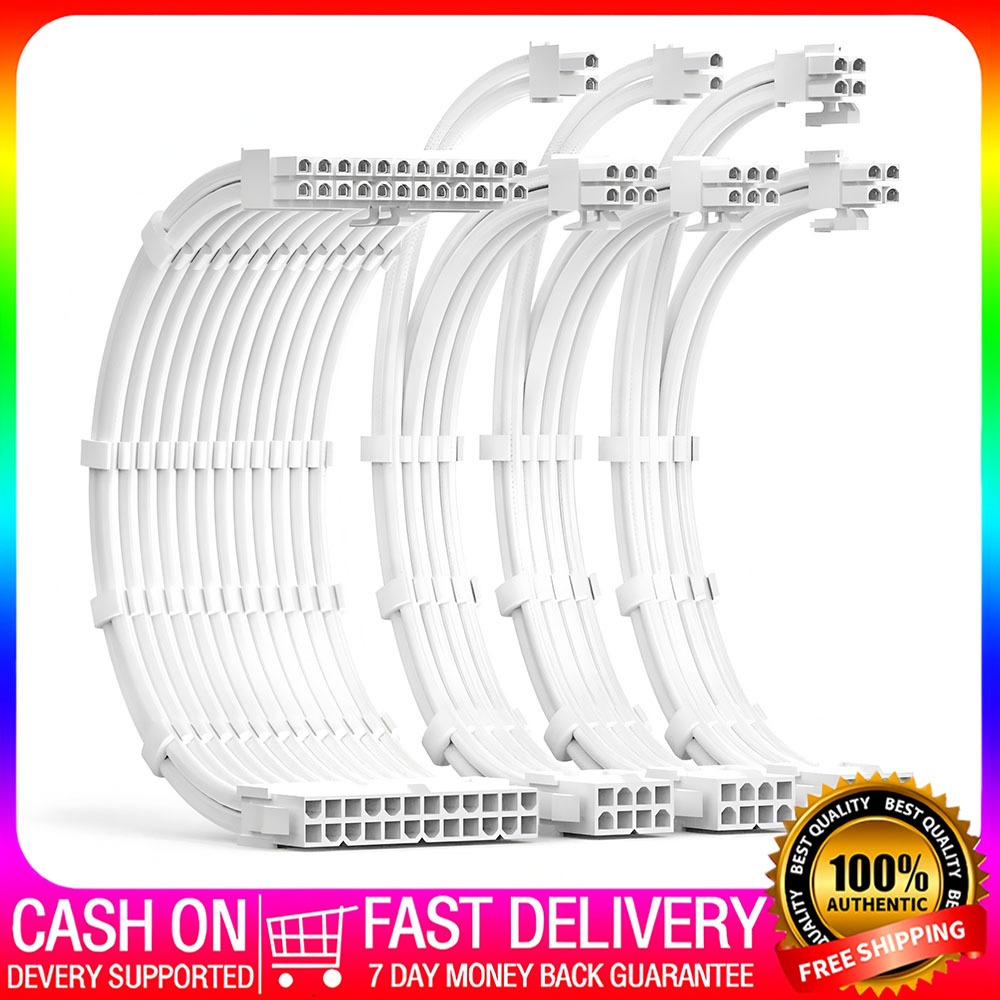 PSU Cable Extension Kit 30CM Length with Cable 24Pin 8Pin(6P+2P) PCI-E ...