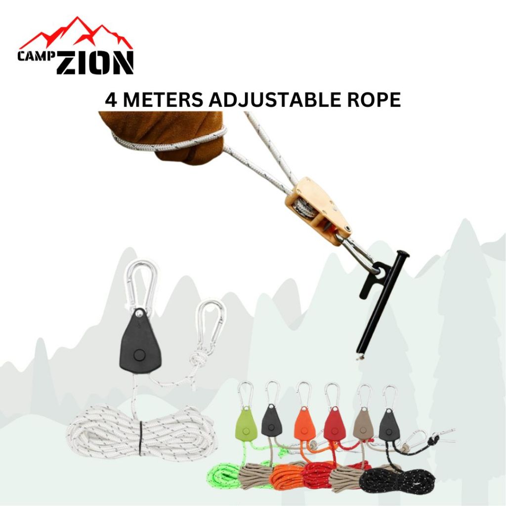 Adjustable 4 Meters Rope Awning Rope Wind Rope Tie Down Camping Tent ...
