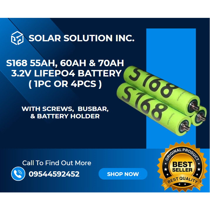 4pcs S168 60AH & 70AH 3.2v Battery Lifepo4 (PLEASE READ THE DESCRIPTION ...