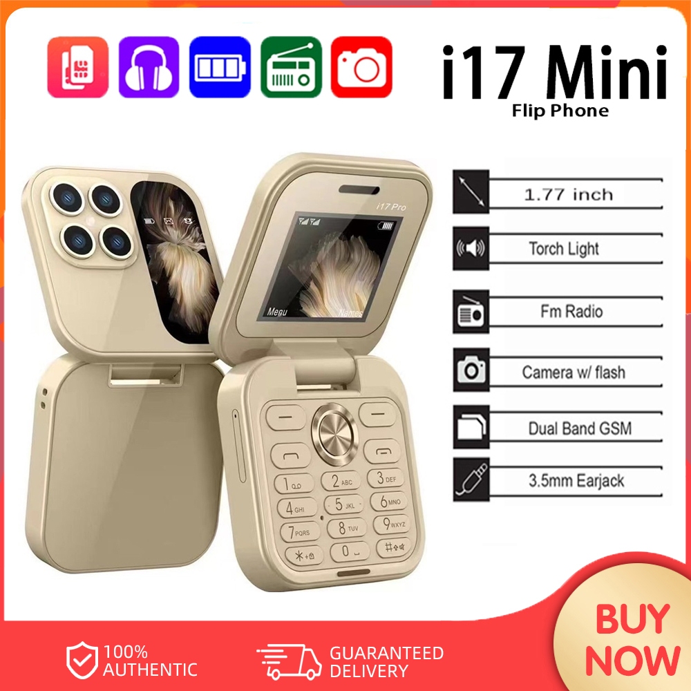 【Fast Deliver】Original Flip Phone i17 Mini Mobile Phone 2G 3G dual card