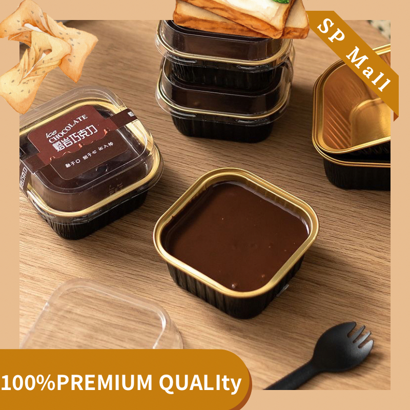 50Pcs Square Aluminum Foil Cup Dream Cake Container Lava Cake Container ...