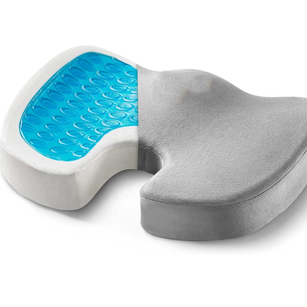 Seat Cushion Gel Orthopedic Sciatica Relief Coccyx Travel Car Chair