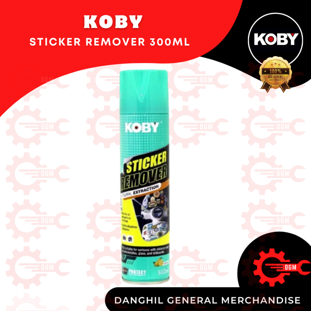 KOBY STICKER REMOVER SPRAY 300ml Quickly Removes Residue Paint & Lemon ...