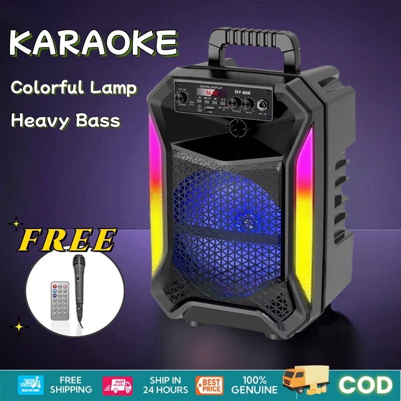 karaoke bluetooth speaker with microphone Portable Wireless Stereo ...