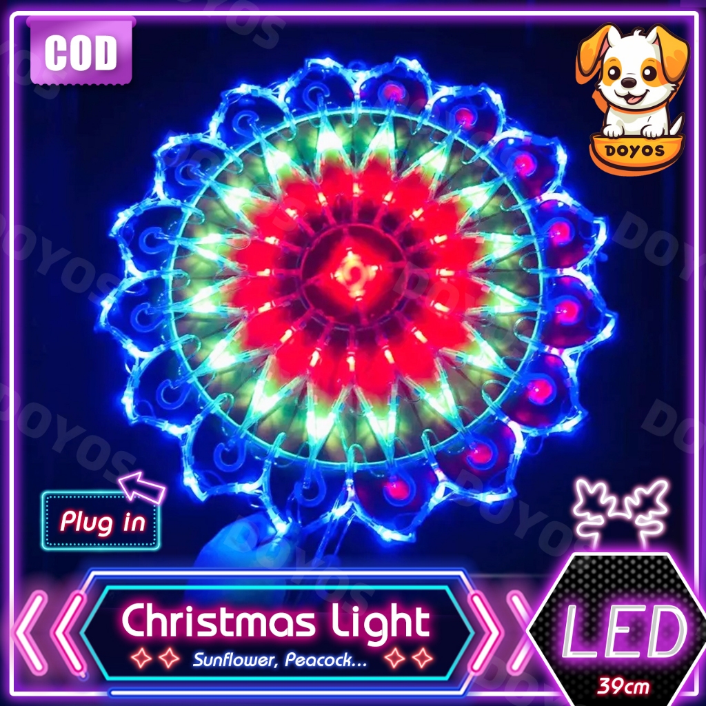 DOYOS LED Parol Christmas Lights Sunflower/Star/Peacock Design Lantern ...