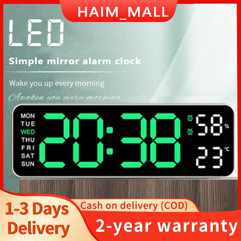Large screen display clock Nordic digital clock simple living room wall ...