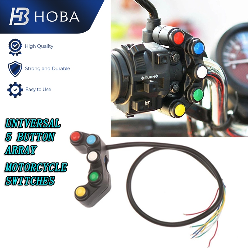 Hoba Universal 5 button Array Motorcycle Switches Race Bikes 22mm ...
