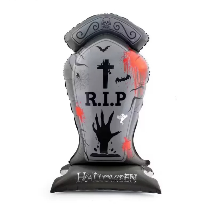 Happy Halloween 59 inches Stand Base 4D Gray RIP Cross coffin party ...