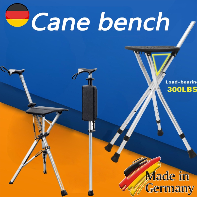 2 in 1 Folding Cane Stool Hiking Chairs Portable Walking Sticks Crutch