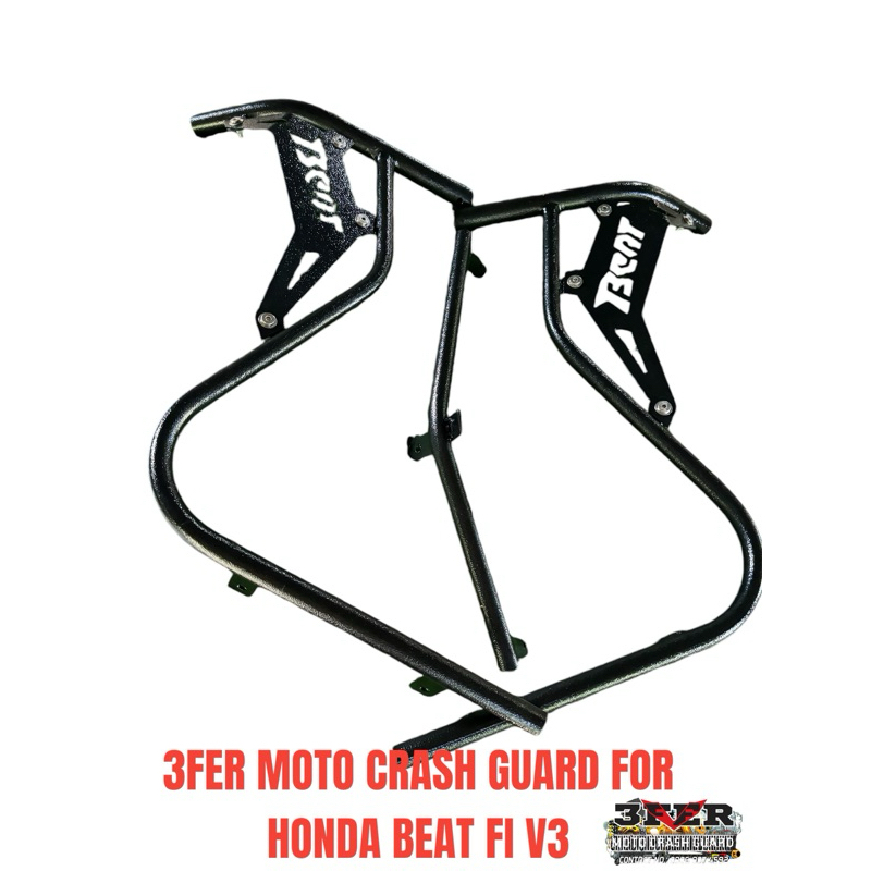 3FER HONDA BEAT V3 half crash guard with CNC DESIGN POWDER COATED ...