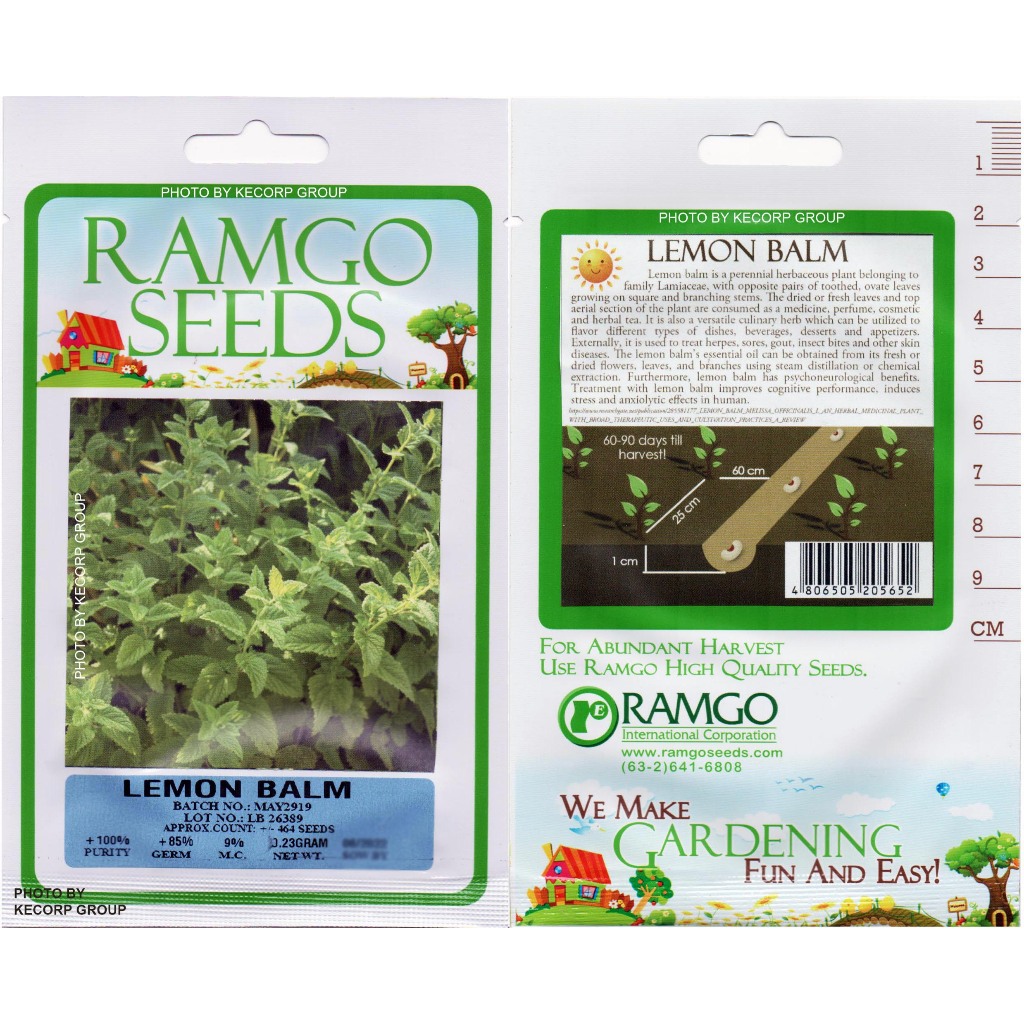 Ramgo Herbs RCH Lemon Balm 0.23 grams gdS41207 Shopee Philippines