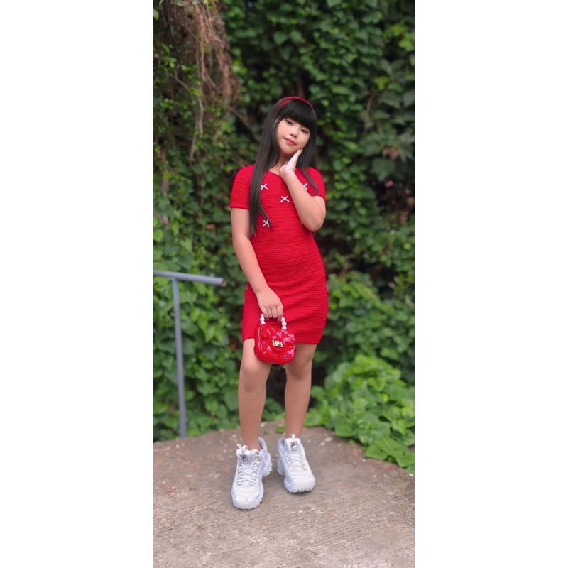 BINI RIBBON BARKCREPE MINI DRESS FOR KIDS (4-9 YEARS OLD | Shopee ...