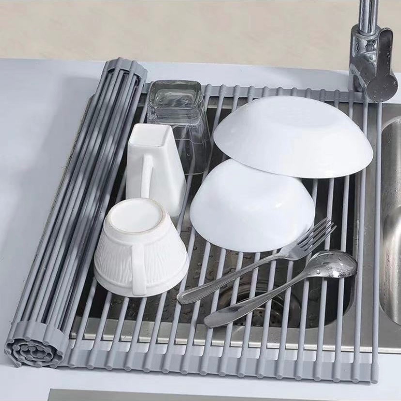 Stainless steel bowl rack can roll sink rack Kitchen tableware drain ...