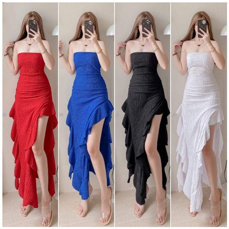 TALA TUBE MAXI DRESS•Model: Height 5'4•Fabric: Bark Crepe•Size: Fit ...