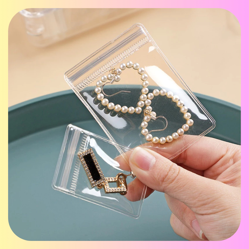 100Pcs Jewelry Storage Bag PVC Sealed Bag Anti-Oxidation Zip lock ...