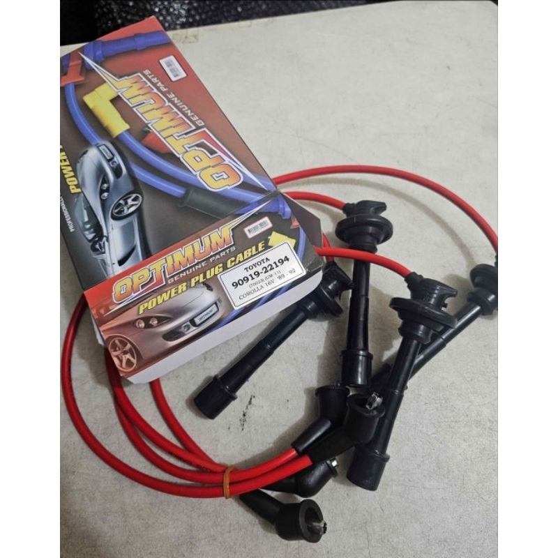 OPTIMUM Toyota Corolla 4AF 1989-1992 High Tension Wire Spark Plug Cable ...