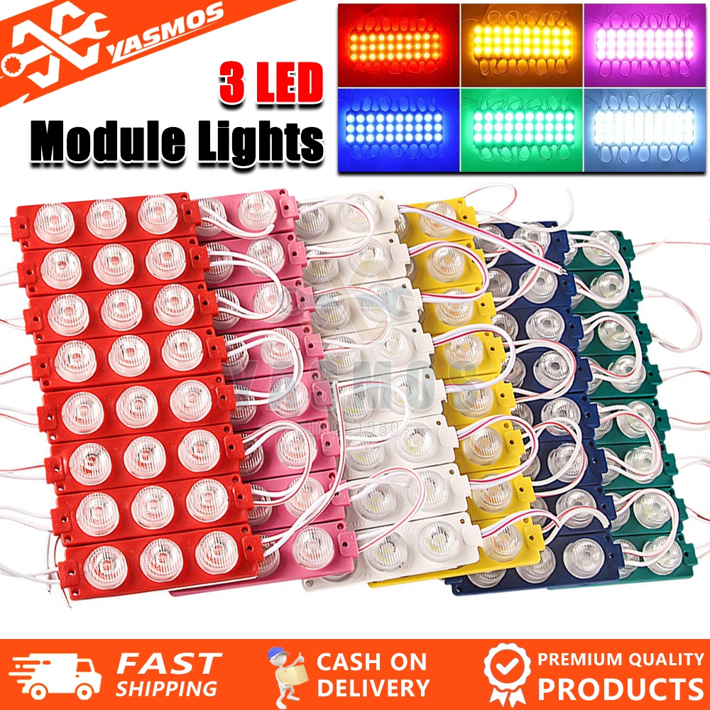 1PC Motorcycle/Car New 3 Led Round Module Light Universal 12V DC ...