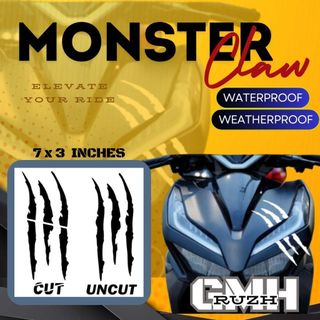 Sticker Monster Claw/Scratch (Kalmot) Sticker 7x3 inches | Shopee ...