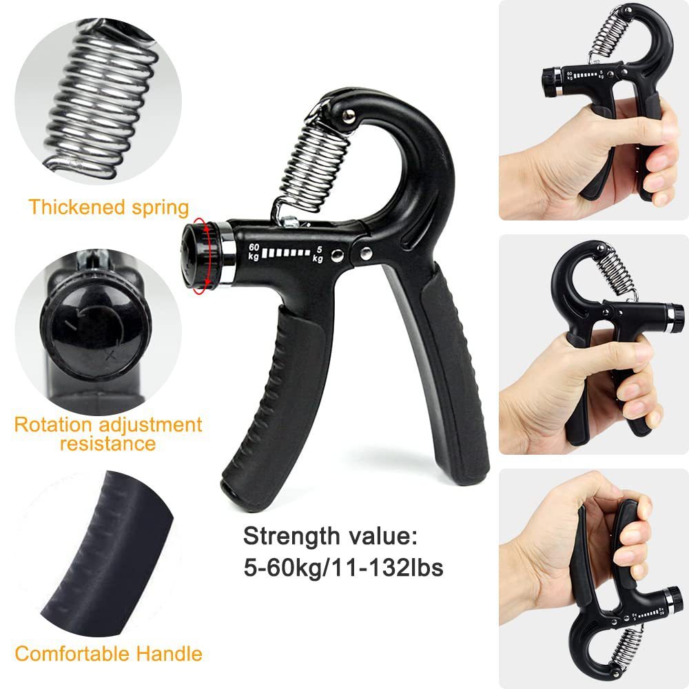 Adjustable Grip Strength Set Five Finger Tension Exerciser Wrist ...