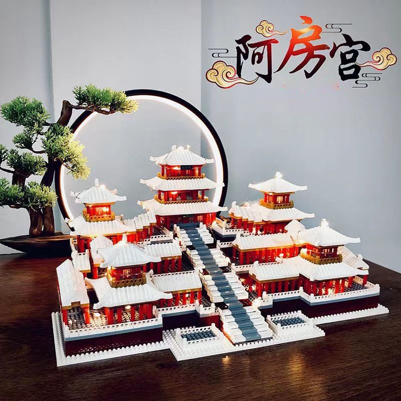 Chinese style castle Afang Palace building blocks are compatible with