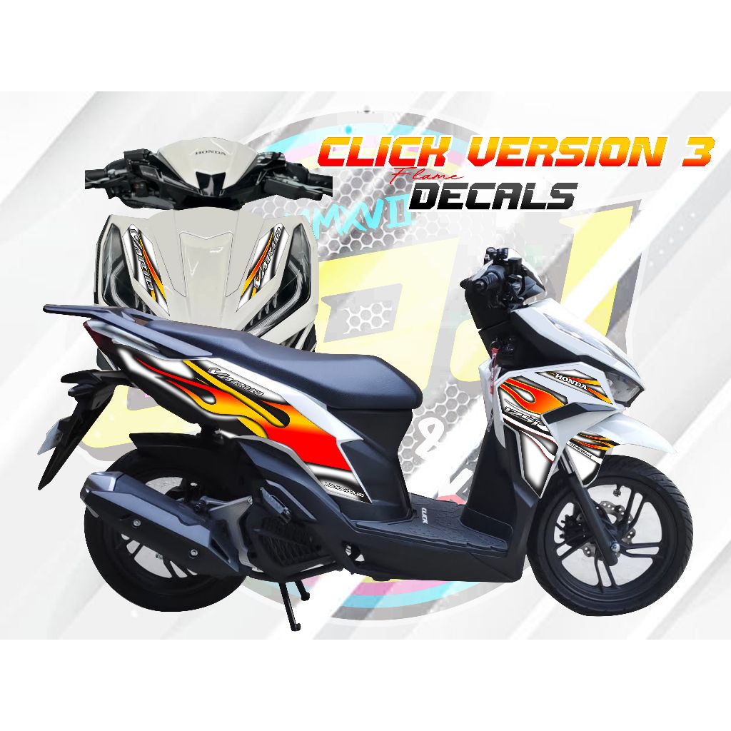 Click Version 3 FLAME Decals Sticker | Shopee Philippines