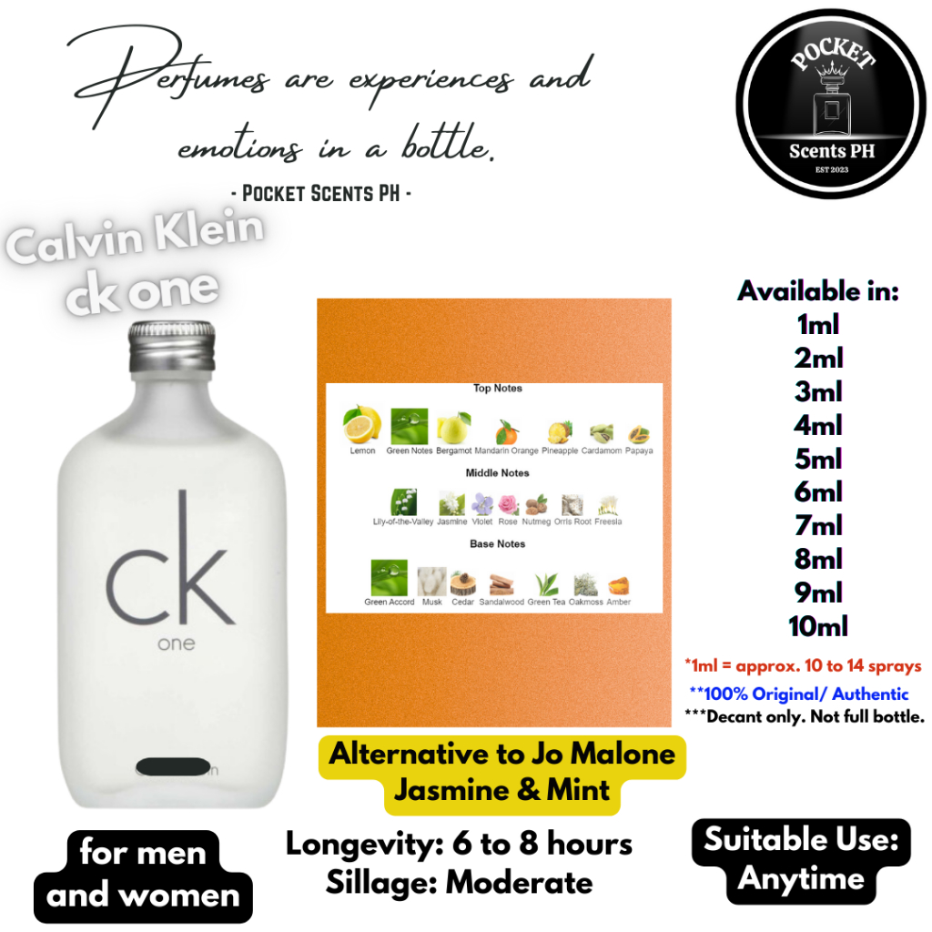 [PSPH] CK One 6ml to 10ml [PERFUME DECANT] Shopee Philippines