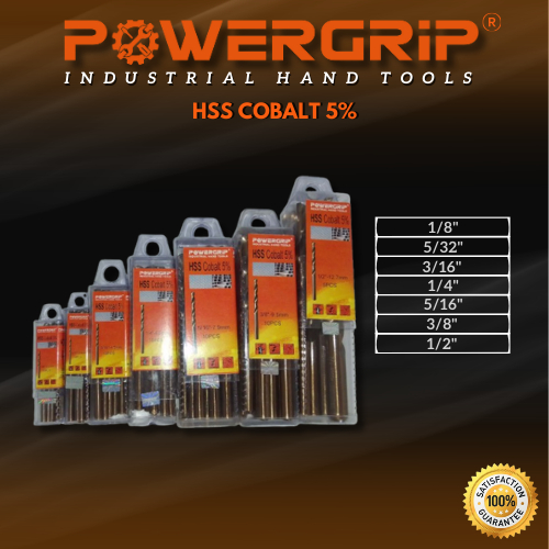 POWERGRIP COBALT HSS DRILL BIT HD for metal stainless aluminum AND