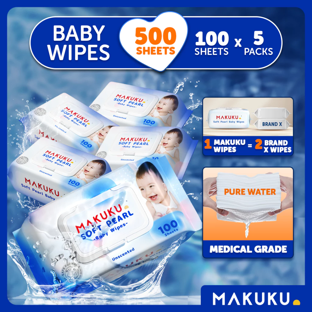 MAKUKU Baby wipes Antibacterial disinfectant cleansing baby Wipe Alcohol-Free baby Products 100sheet