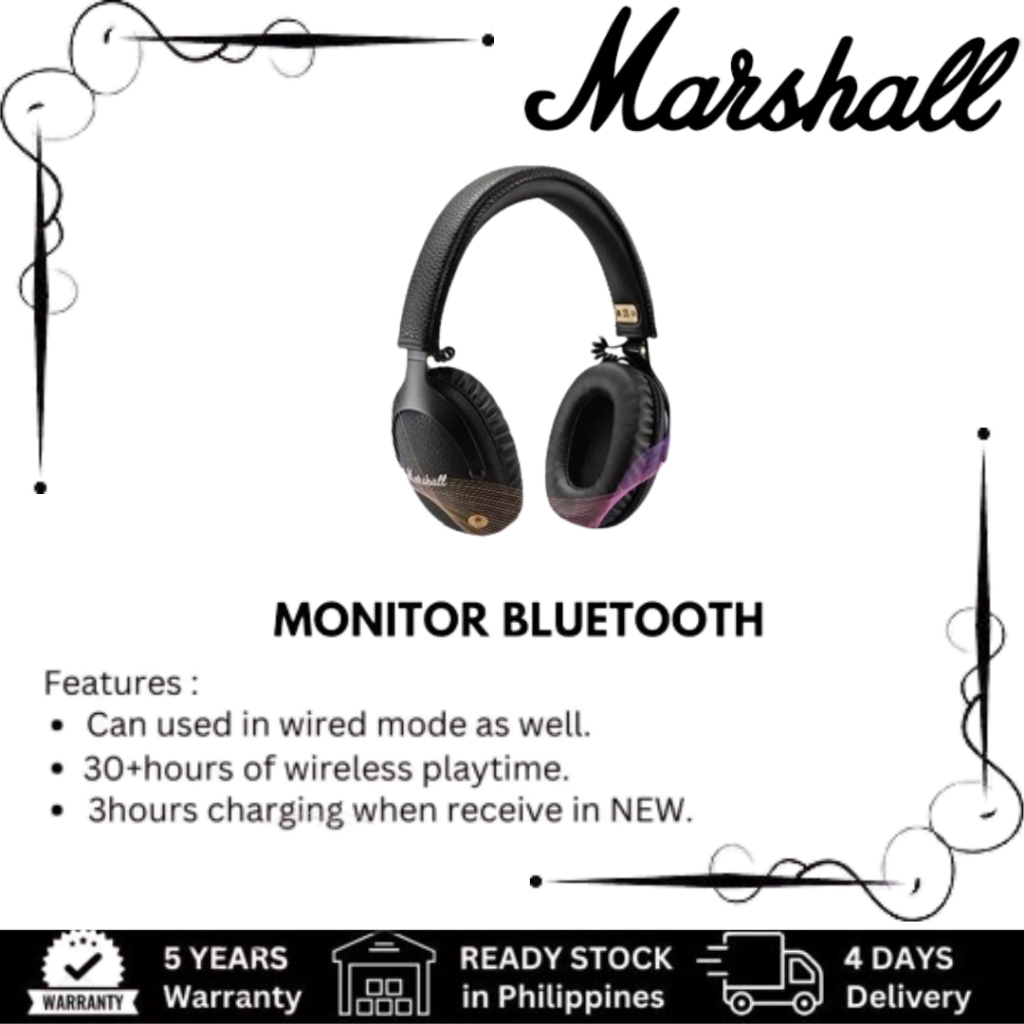 Marshall Monitor Bluetooth wireless headphones, onear bluetooth