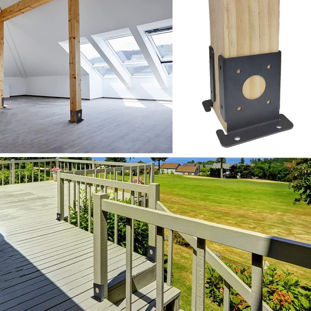 Iron Angle Brackets for Heavy-Duty Wood Fences Pergola and Deck Railing ...