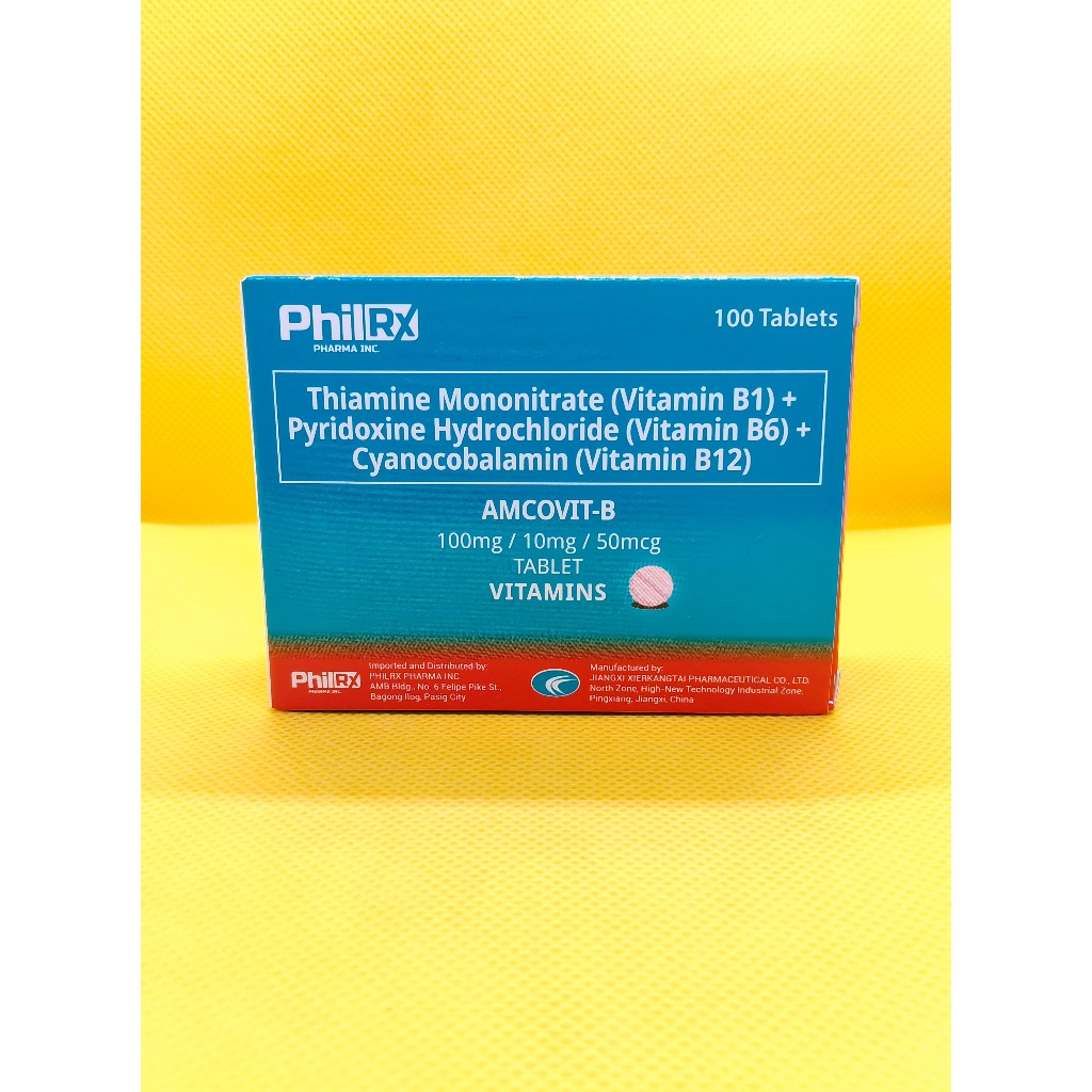 Amcovit B Tablet Vitamin B complex B1 + B6 + B12 - 100 tablets | Shopee ...