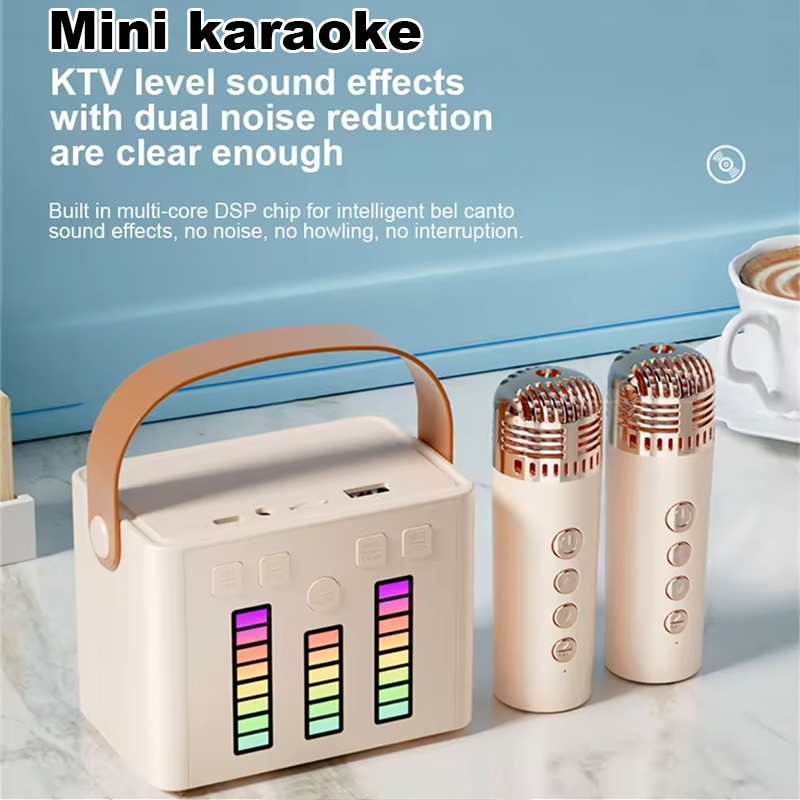 Portable Home Mini Karaoke Wireless Audio Speaker Bluetooth Microphone ...