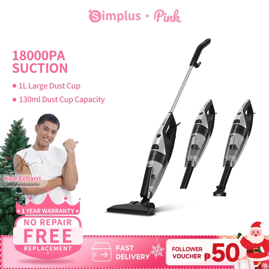 SimplusPink Vacuum Cleaner Household Powerful Suction Lightweight