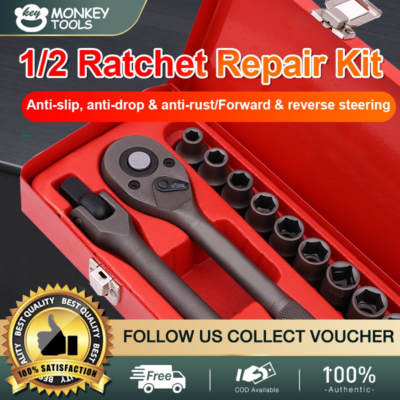 Heavy duty repair socket wrench 17 Pc.1/2