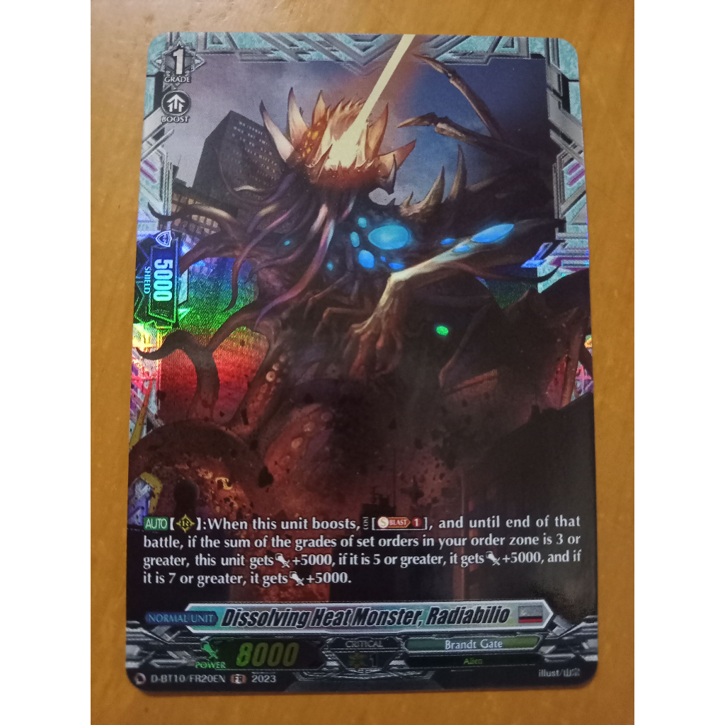 CFV Dissolving Heat Monster, Radiabilio RR D-BT10 Brandt Gate Cardfight ...