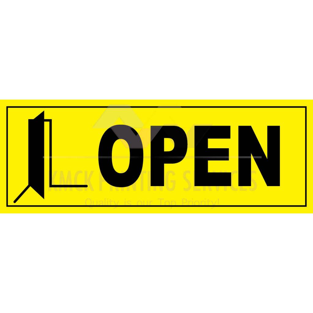 Yellow label | EXIT | CLOSED | OPEN | ENTRANCE | EMPLOYEES ONLY | FIRE ...